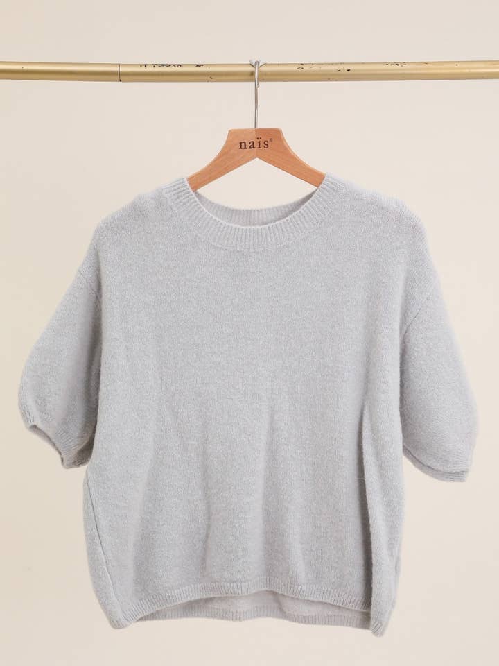 NAÏS PARIS - Wholesale Knit Sweater - Women's - ROUND NECK SHORT SLEEVE SWEATER IN SUPERFINE ALPACA11