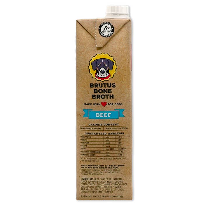 Brutus Broth - Wholesale Pet Food - Dog - Brutus Bone Broth - Beef Flavor (Case of 6)