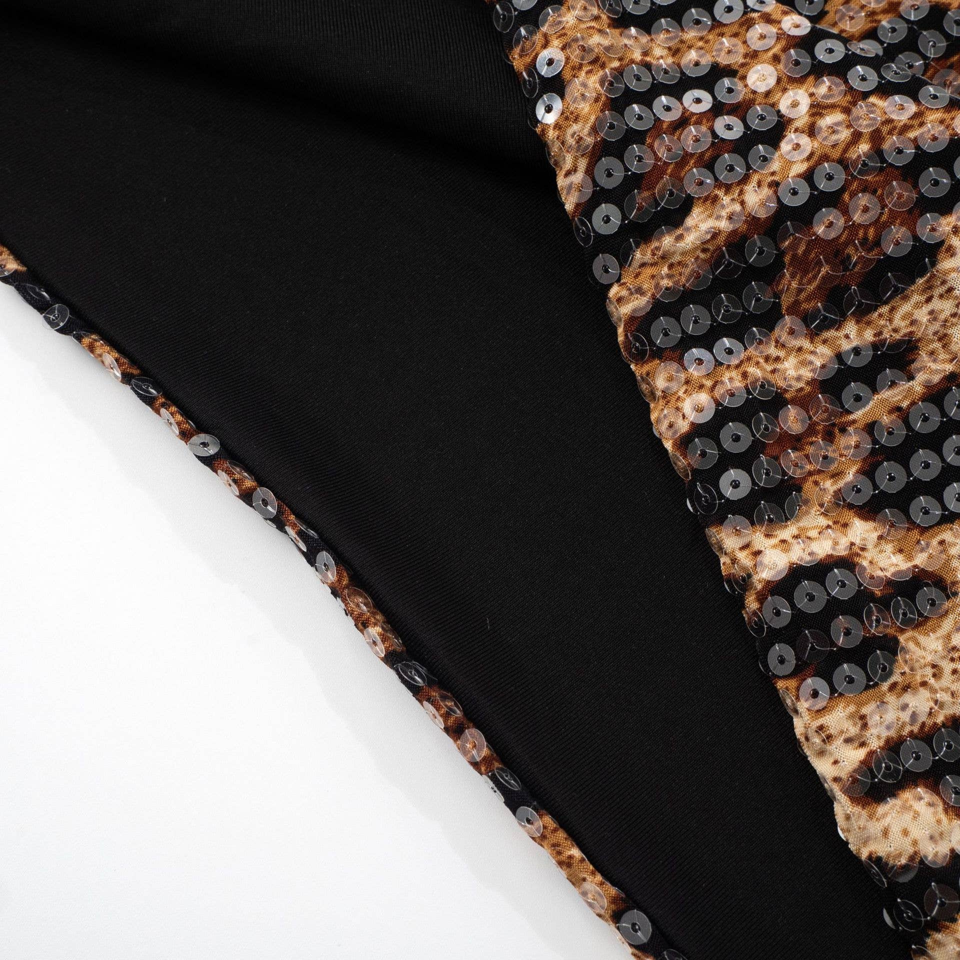 BELLISSIMA FASHION - Wholesale Dress - Women's - Leopard Print Halterneck Backless Bodycon Mini Dress(C)6