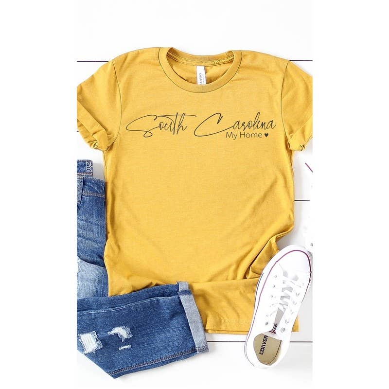 Kissed Apparel – wholesale Screen printed t-shirt – Women′s – South Carolina my home graphic tee3