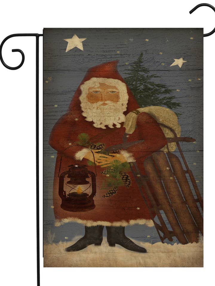 Bandeira de Jardim com Trenó do Pai Natal por atacado de Happy Cow Lawn Decor