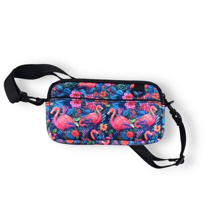 Bolso de mano tipo cruz Bright Flamingo para venta al por mayor de Drink Handlers