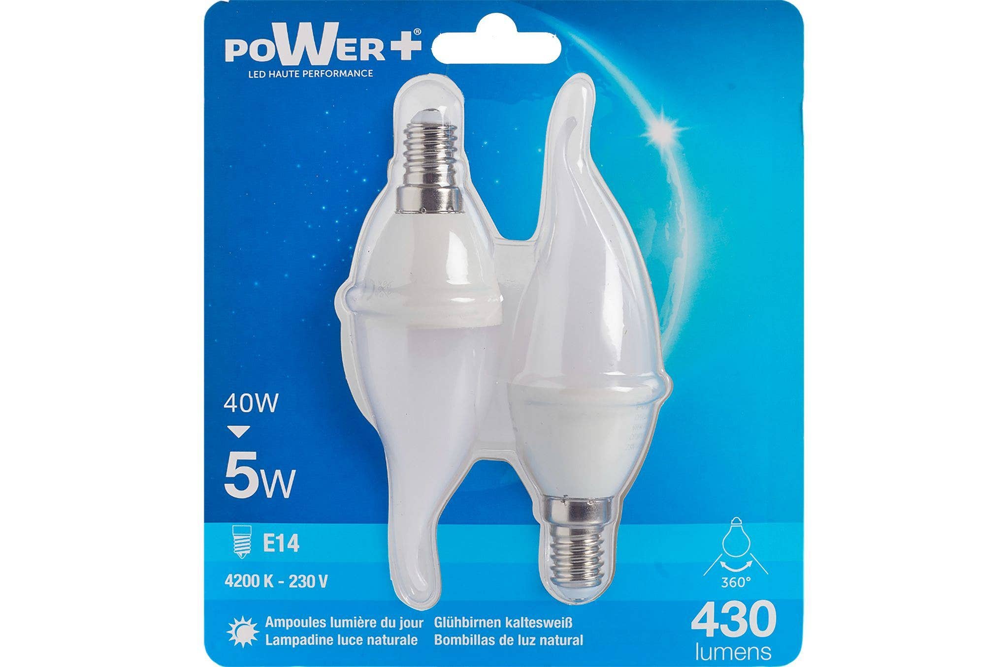 CP INTERNATIONAL - Wholesale Light Bulb/Puck - Set of 2 LED Bulbs E14 5W Flame Lic #30