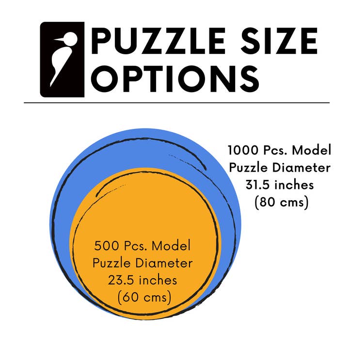 WAWW Artisanal Wooden Puzzles - Wholesale Puzzle - Adult - Personalized ROUND wooden puzzle, up to 1000 pieces!
