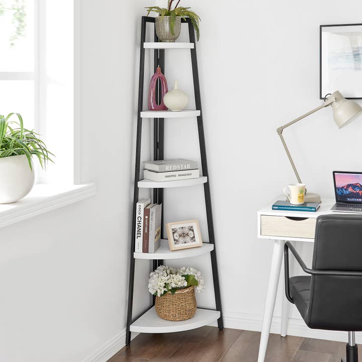 Danya B - Wholesale Free Standing Shelf - Free-Standing 5-Tier Pyramid Corner Shelf with Metal Frame2
