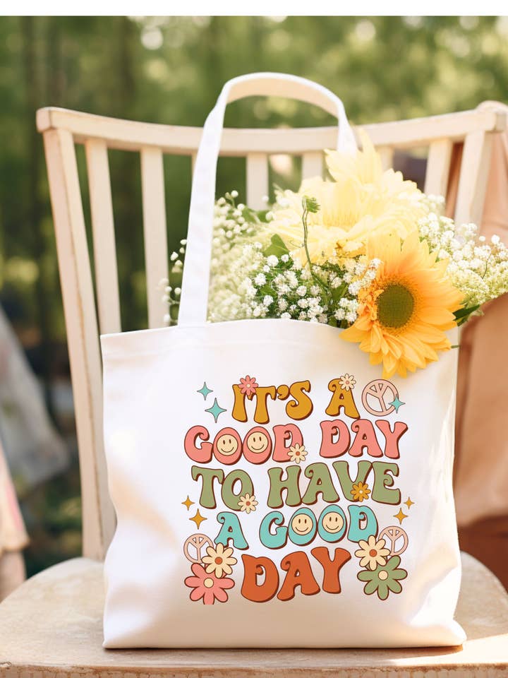 É um bom dia para ter um bom dia tote bag por atacado de Pink pretty designs