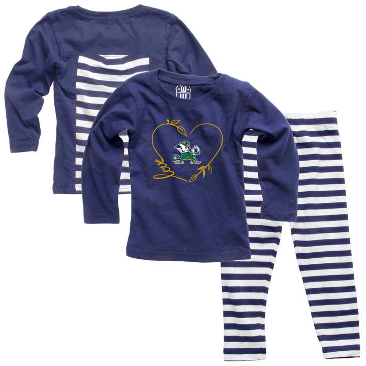 Notre Dame Fighting Irish Infant Girls Stripe Set for wholesale by Wes and Willy