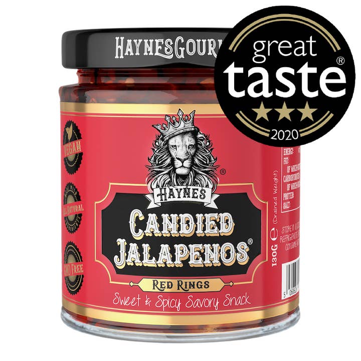 Haynes Candied Jalapenos Red for wholesale by Haynes Gourmet UK