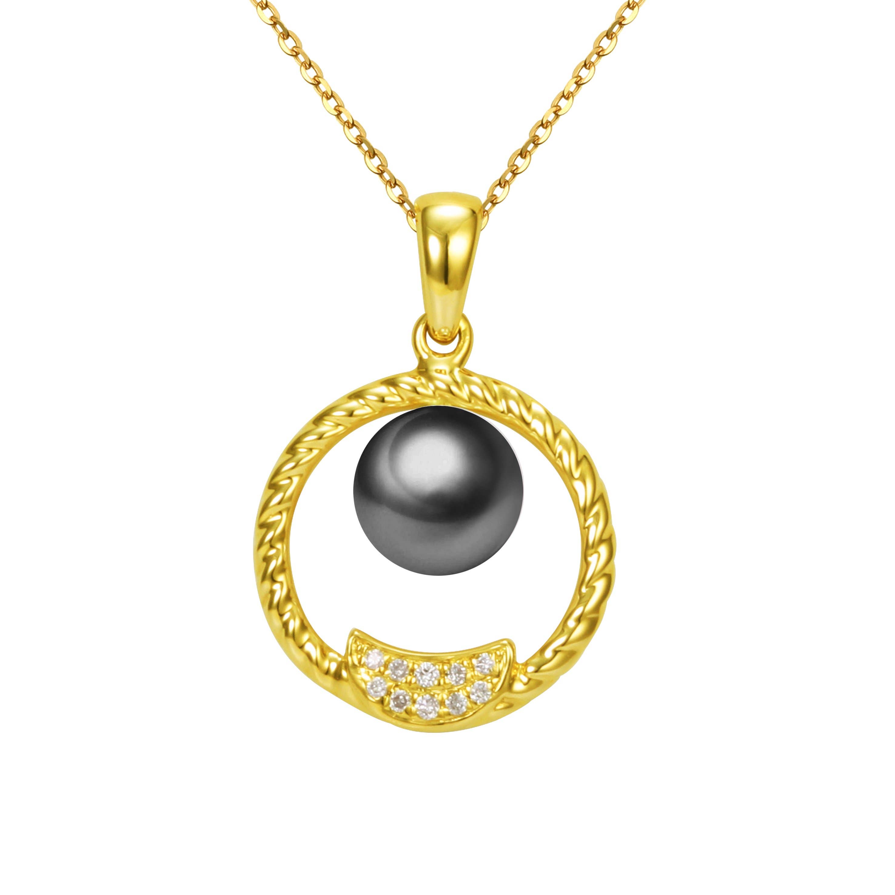Timeless Pearl - Wholesale Pendant/Charm Necklace - G18K Diamond & Pearl Circle Pendant6