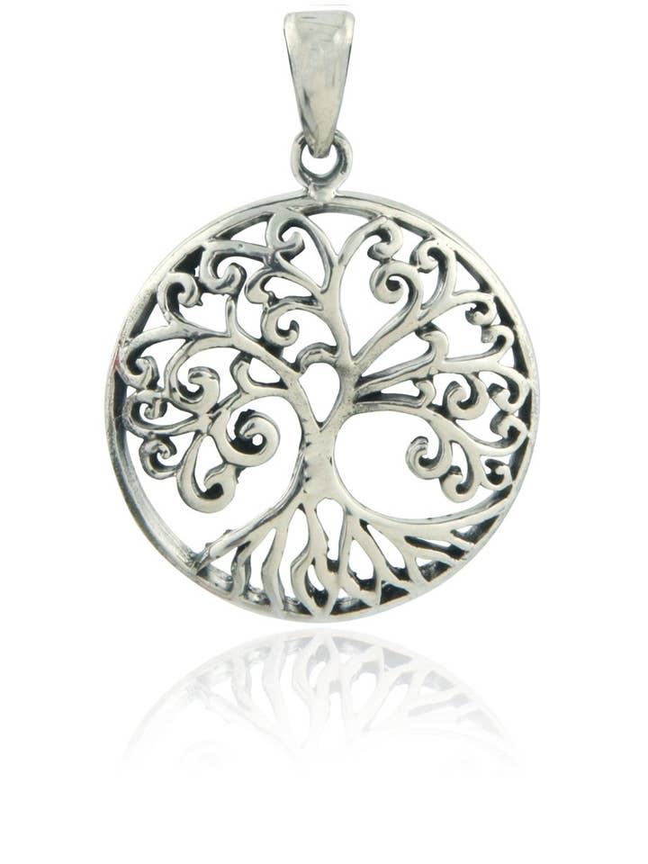 Sterling sølv hævet træ af liv vedhæng for engroshandel hos Culture Spot