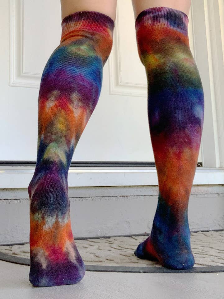 RocknSocks - Wholesale Socks - Women's - Rainbow Galaxy Tie Dye Over The Knee Socks