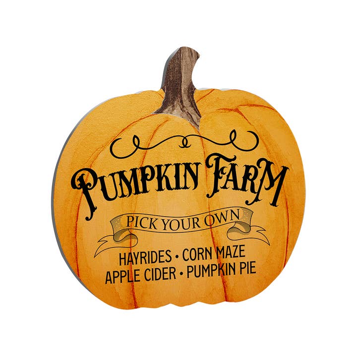 Pumpkin Farm Wooden Autumn Decoration Shelf Sitter for wholesale by LifeSong Milestones