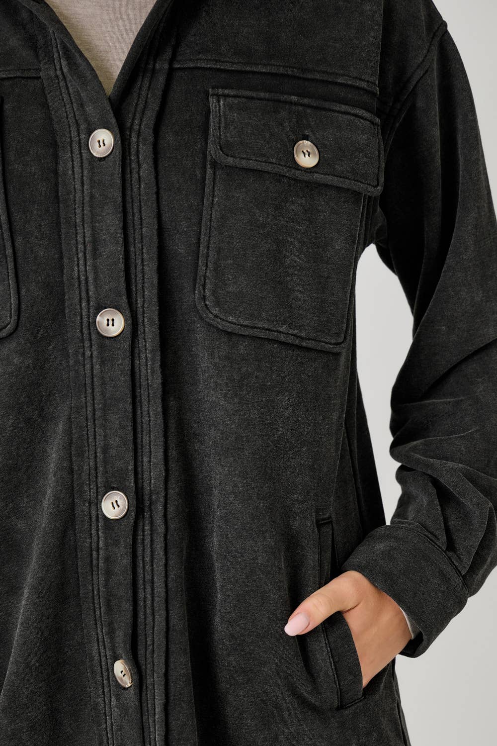 Mystree - Vendita all'ingrosso Giacca - Donna - 61231 Giacca Lunga in Spugna Lavata23