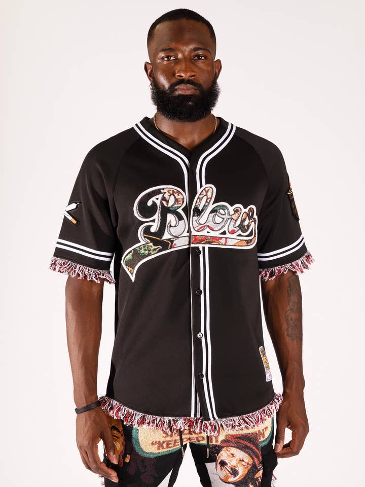 Maglia da baseball F259 Blow - Nera per la vendita all'ingrosso da parte di Makobi