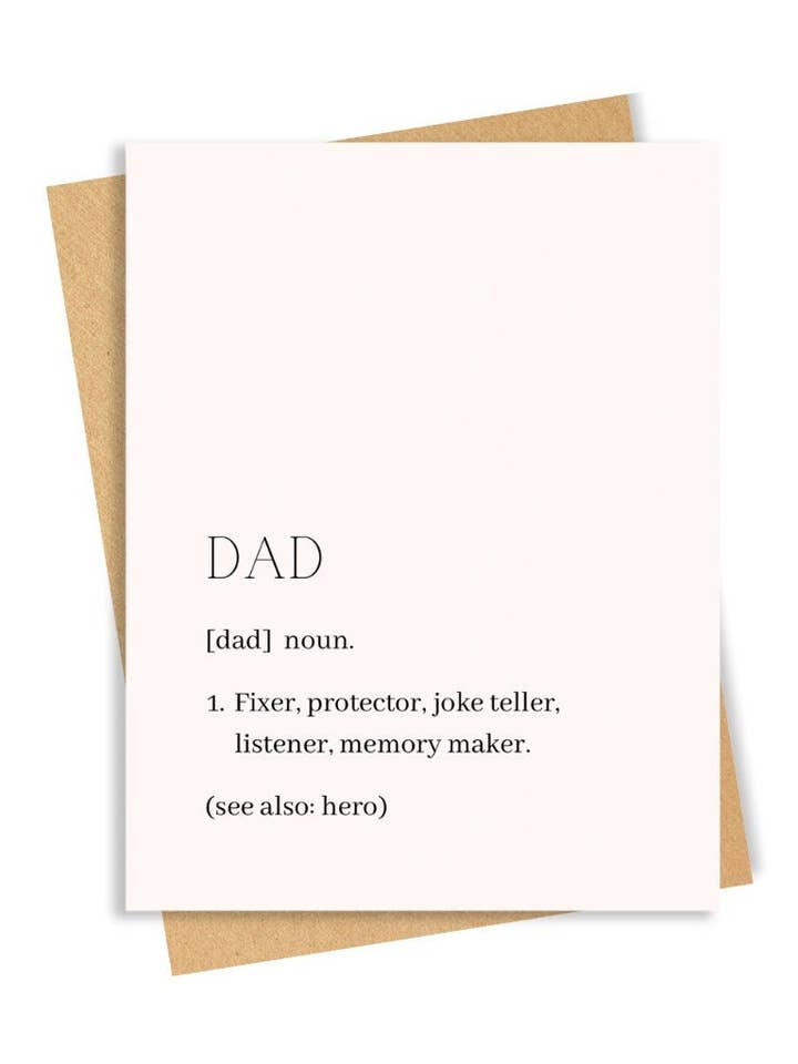 Dad Definition Card for wholesale by Kinzey & Co
