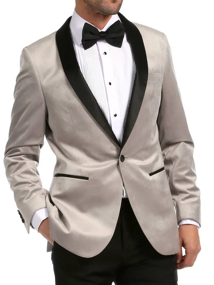 Ferrecci - Wholesale Blazer - Men's - Ferrecci - Enzo Men's Velvet Slim Fit Shawl Tuxedo Blazer28