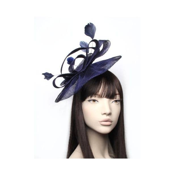Inca UK - Wholesale Fascinator Hat - Women's - Style Amelia. Large Navy Fascinator On An Aliceband.