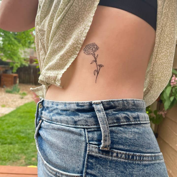 Saint Tattoos - Wholesale Temporary Tattoo - October Birth Flower - Marigold Temporary Tattoos4