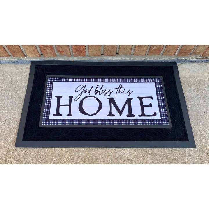 Cottage Garden - Wholesale Door Mat - GOD BLESS THIS HOME DOORMAT INSERT1