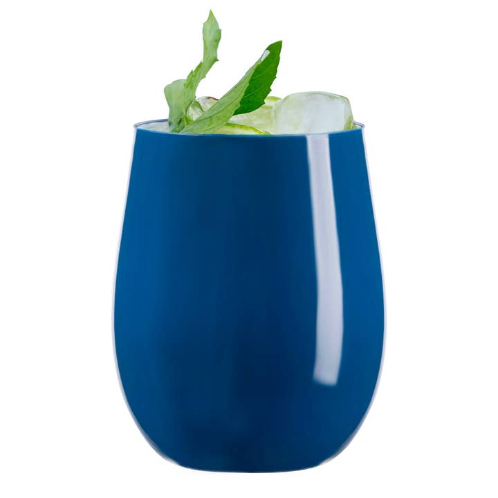 Smarty had a Party – Großhandel Weingläser – 12 oz. Navy Elegante Stiellose Plastik-Weingläser - 16 Stk.1