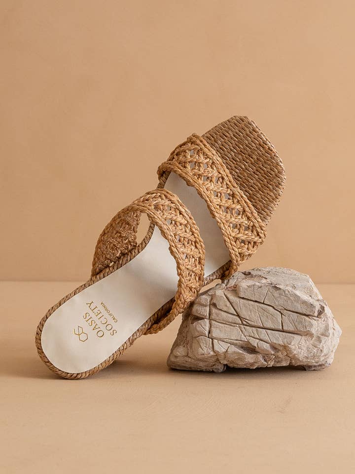 The Barbara Camel | Woven Double Band Heel for wholesale on Faire