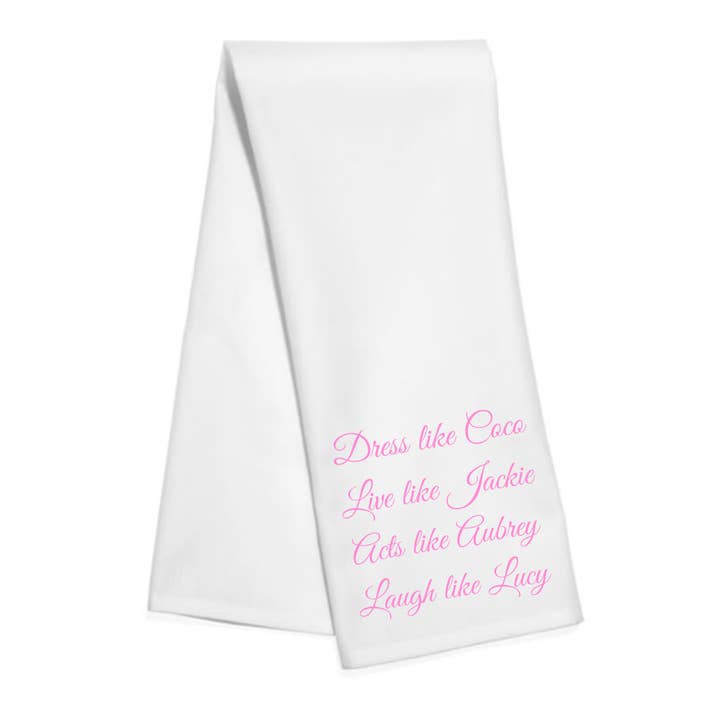Dress Like Coco (Pink Cursive) viskestykke for engroshandel hos OC trading co