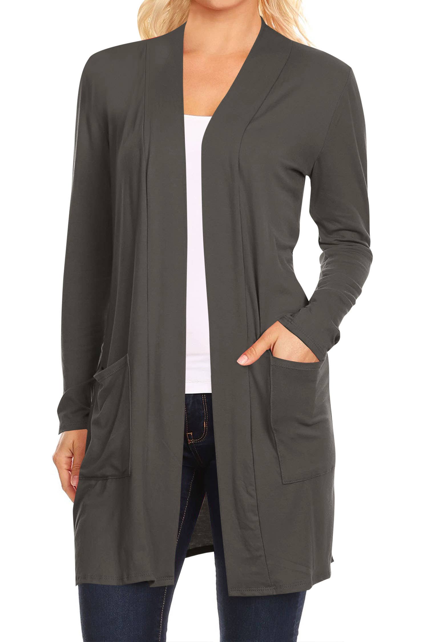 MOA COLLECTION - Wholesale Cardigan - Women's - Women's Long Sleeves Casual Solid Outerwear Sweater Cardigan5