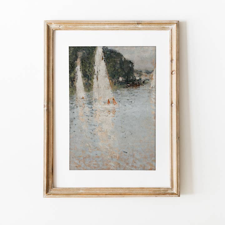 Hyggely - Wholesale Art Print - Vintage Landscape Print | Coastal Nautical Sailboat Art L201