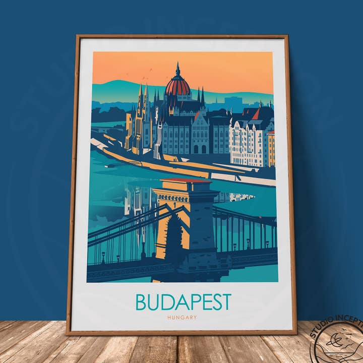 Imprimé minimaliste de Budapest pour la vente par Studio Inception