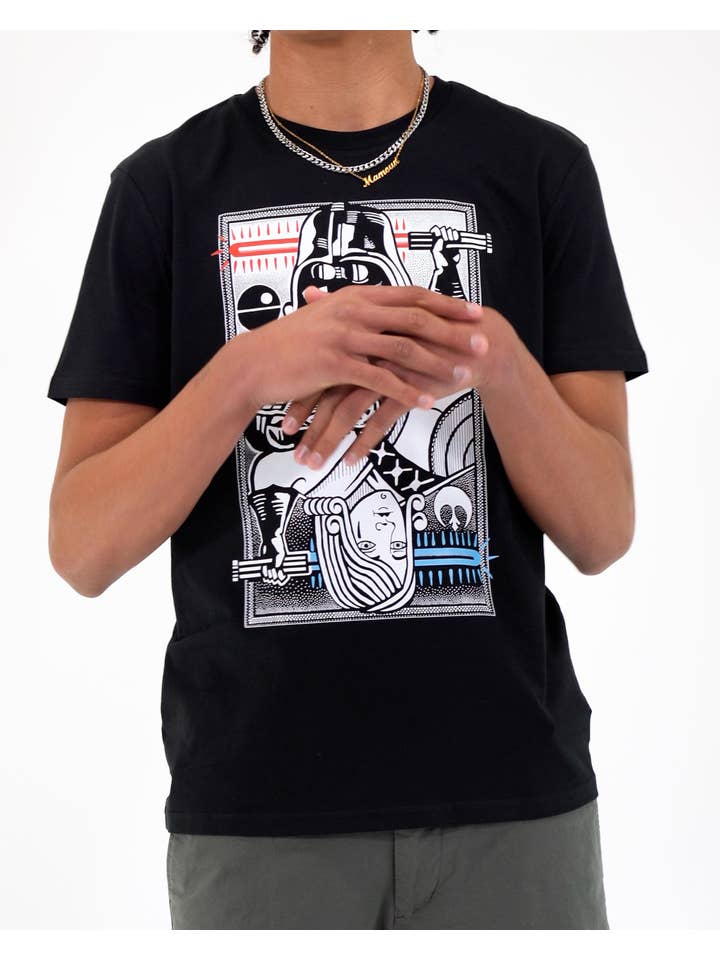 Grafitee – Großhandel T-Shirt mit Siebdruck – Unisex – Darth Vader vs Anakin T-Shirt - Star Wars Tattoo-T-Shirt