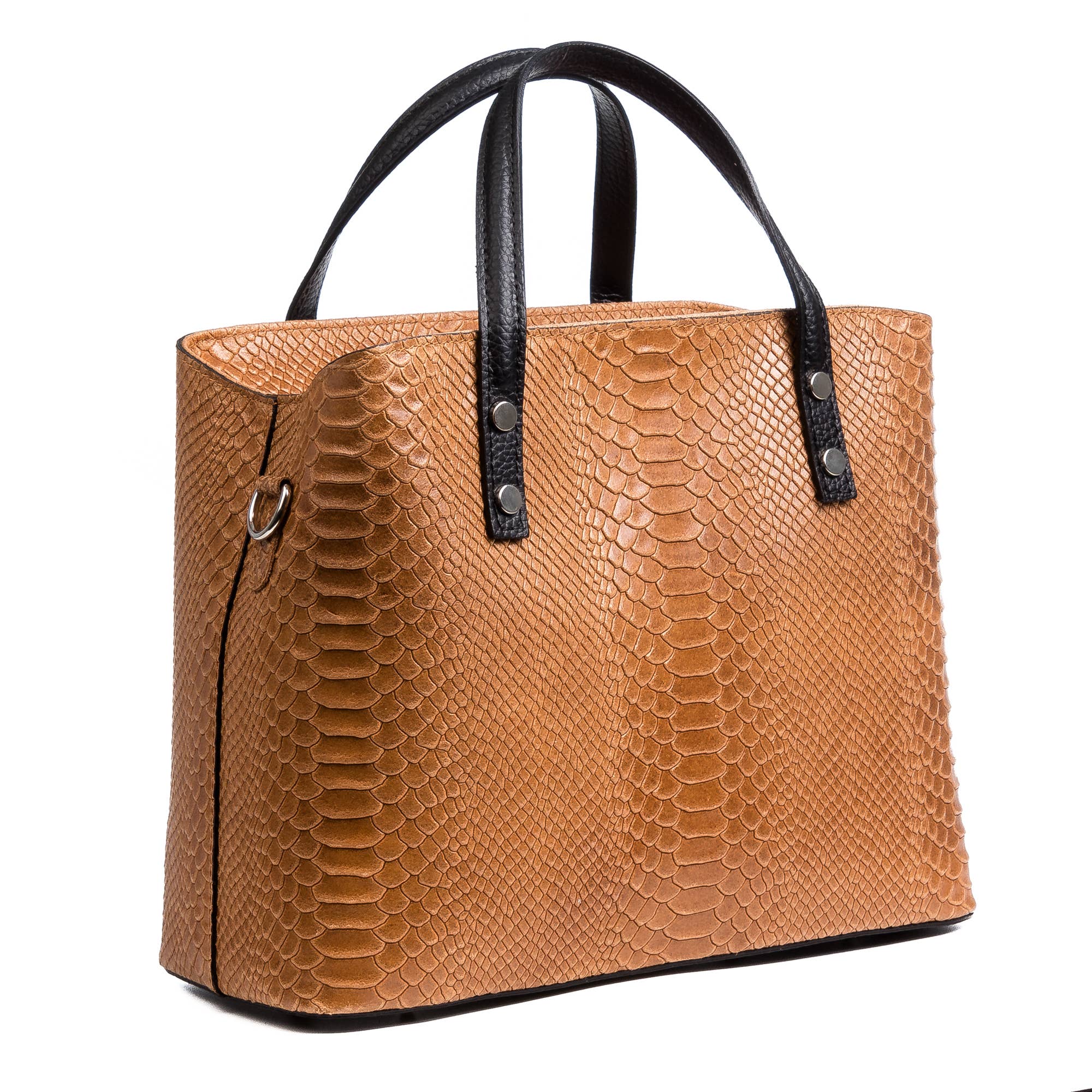 FIRENZE ARTEGIANI – Sacola - Mulher por atacado – Vittoria Sacola Couro Genuíno Camurça Serpente Impressão1