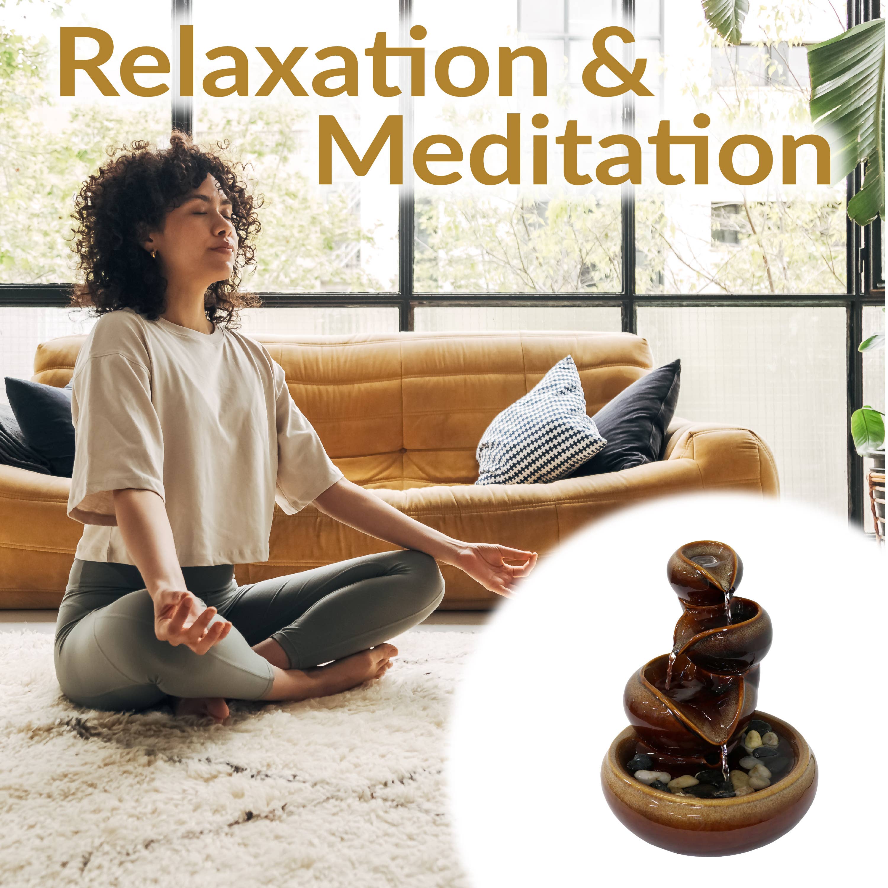 Sunnydaze Decor - Wholesale Decorative Tabletop Object - Tiered Vessels Ceramic Indoor Water Fountain - 10 in - Brown5