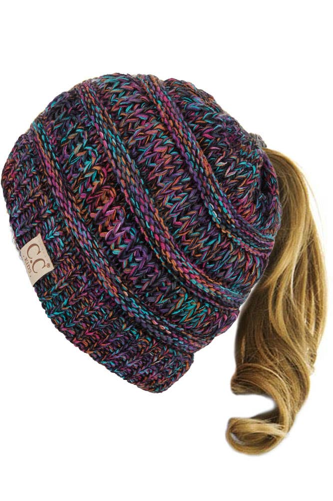 Hana - Wholesale Beanie - Kids - C.C Kids Four Tone Ponytail Beanie5