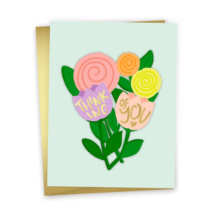Cute Floral Greeting Card - Thinking of You Bouquet for wholesale by funday goods