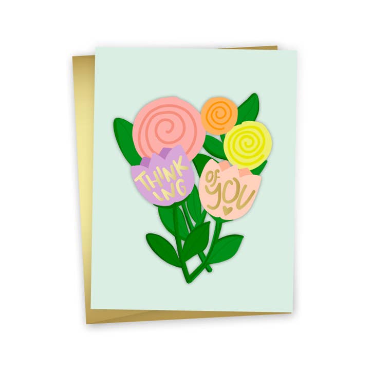 Jolie carte de vœux florale - Bouquet Thinking of You pour la vente par funday goods