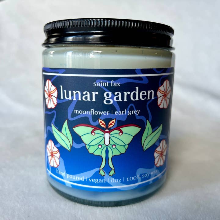 Giardino Lunare - Candela di Soia 8oz al Tè Earl Grey e Fiore di Luna per la vendita all'ingrosso da parte di Saint Fax