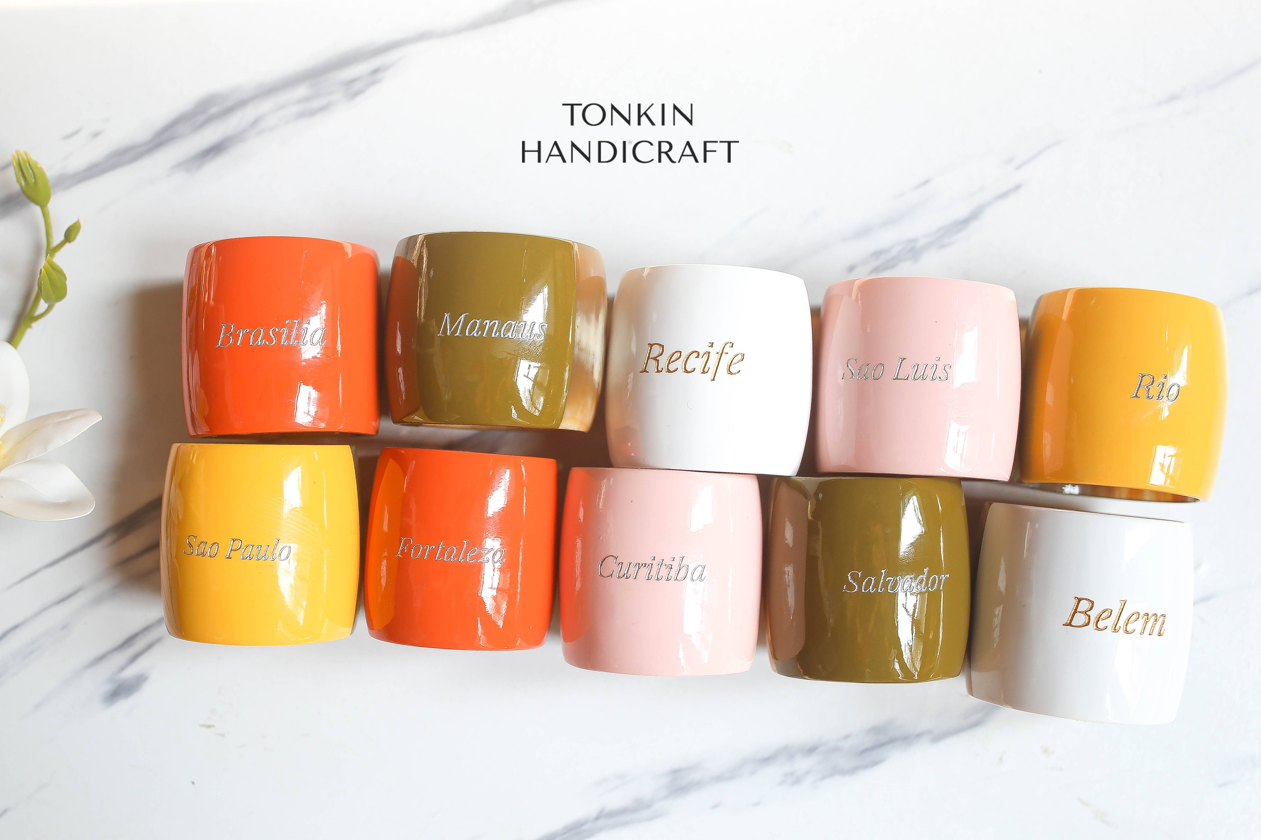 Tonkin Handicraft - Wholesale Napkin Ring - Lacquer Buffalo Horn Long Napkin Ring9