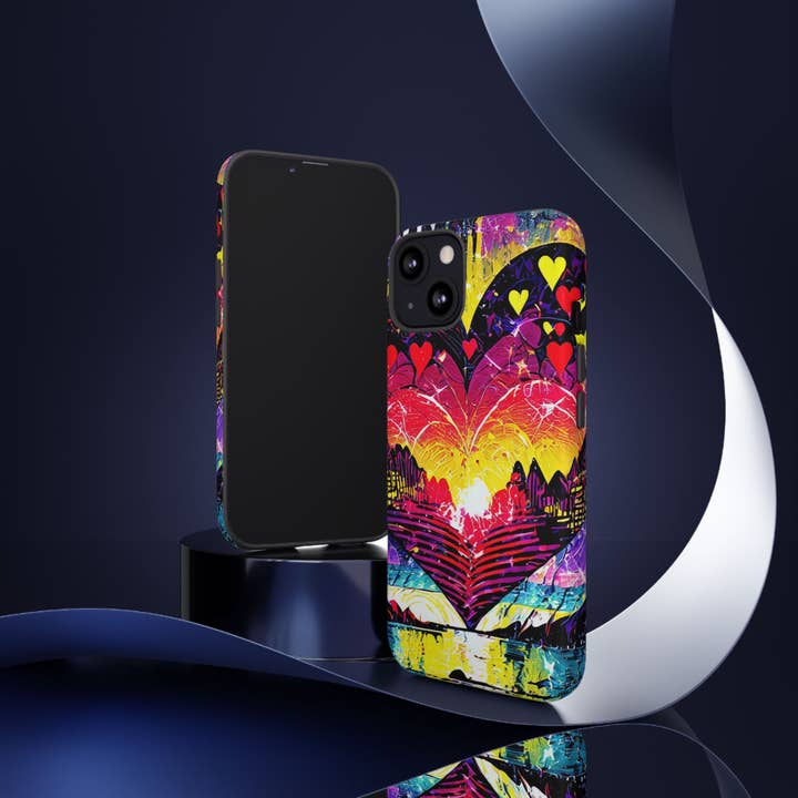 Studio 653 Clothing Co - Wholesale Phone Case - Women's - Vibrant Heart Sunset Tough Phone Case15