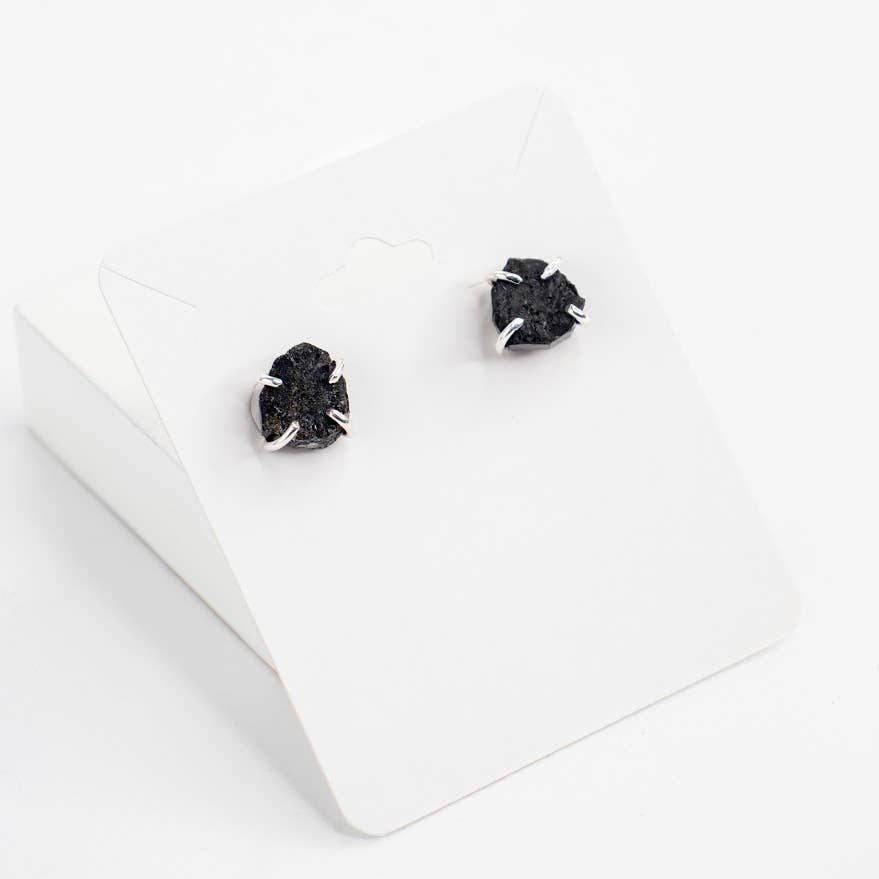 Earths Elements Wholesale - Vente Clous d'oreille - Boucle d'oreille clou - Tourmaline noire1