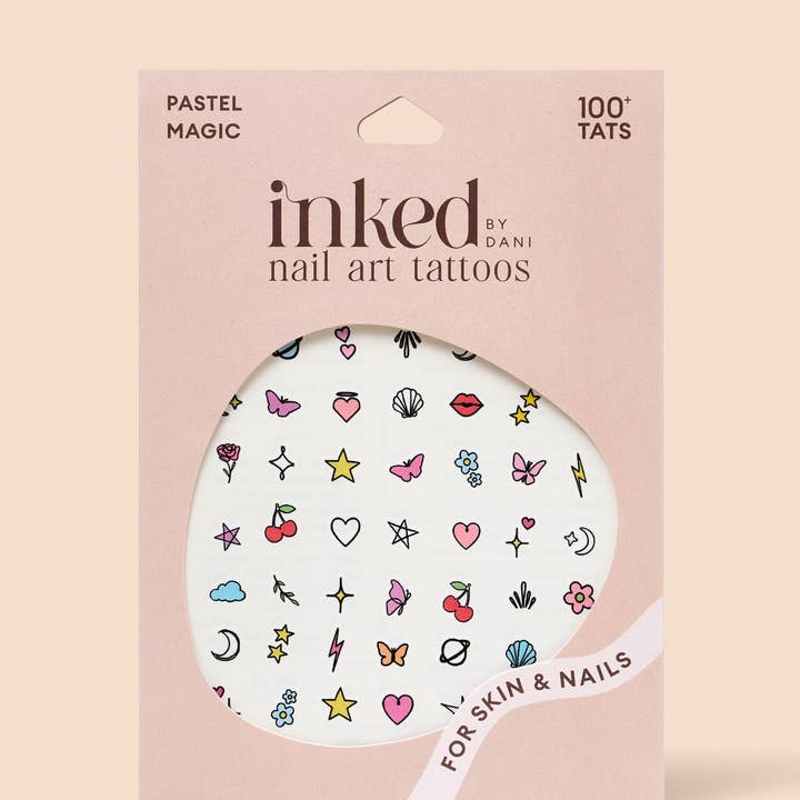 INKED by Dani - Wholesale Nail Art/Decal - Pastel Magic Nail Art Temporary Tattoo Pack