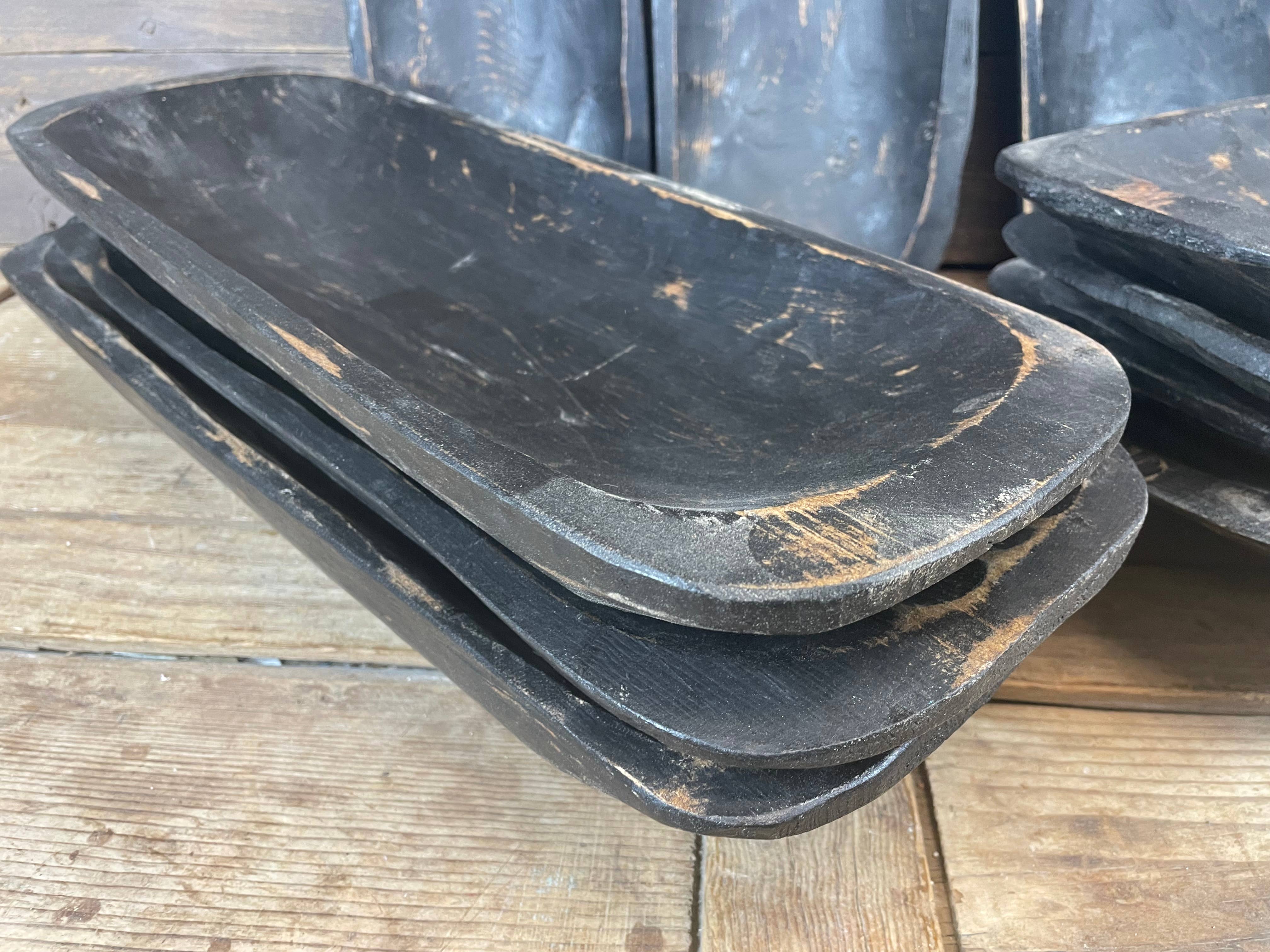 My Amigos Imports - Wholesale Decorative Plate/Dish/Bowl - CLEARANCE-Great Buy-ER-Santa Fe-Dough Bowl-Wood-Black-$13 3