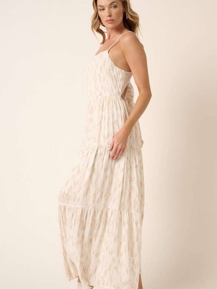 mittoshop - Wholesale Dress - Women's - H42980-PAINT PRINT SQUARE NECK MAXI DRESS