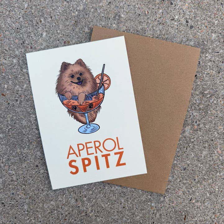 LOLLYPOPARTSTUDIO - Wholesale Gewone wenskaart - Carte Spitz « Aperol Spitz »4