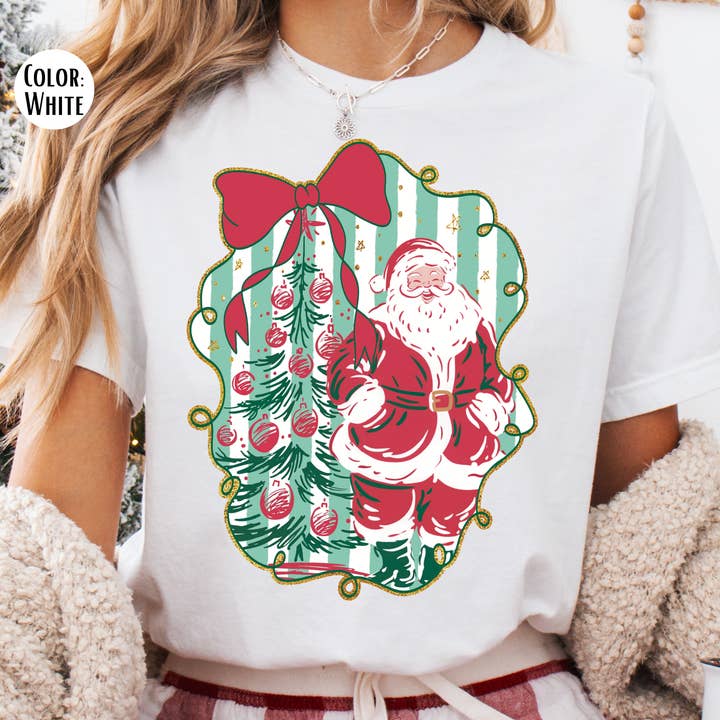 T-shirt Père Noël Preppy Comfort Colors® - T-shirt de Noël mignon pour la vente par The Shirt Company
