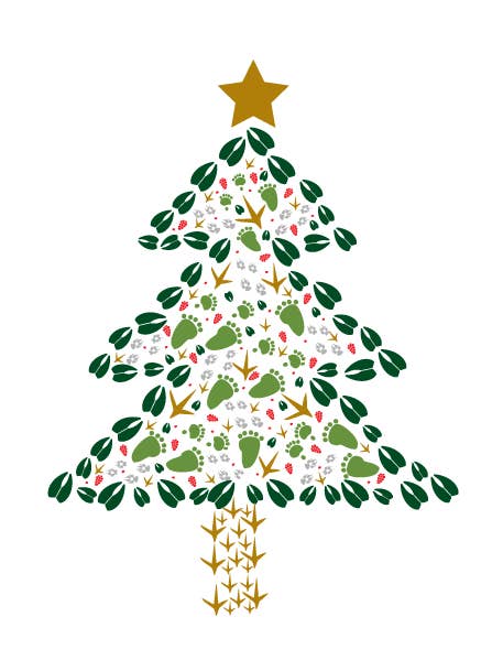 Cartão de árvore de Natal por atacado de Animal Track Designs