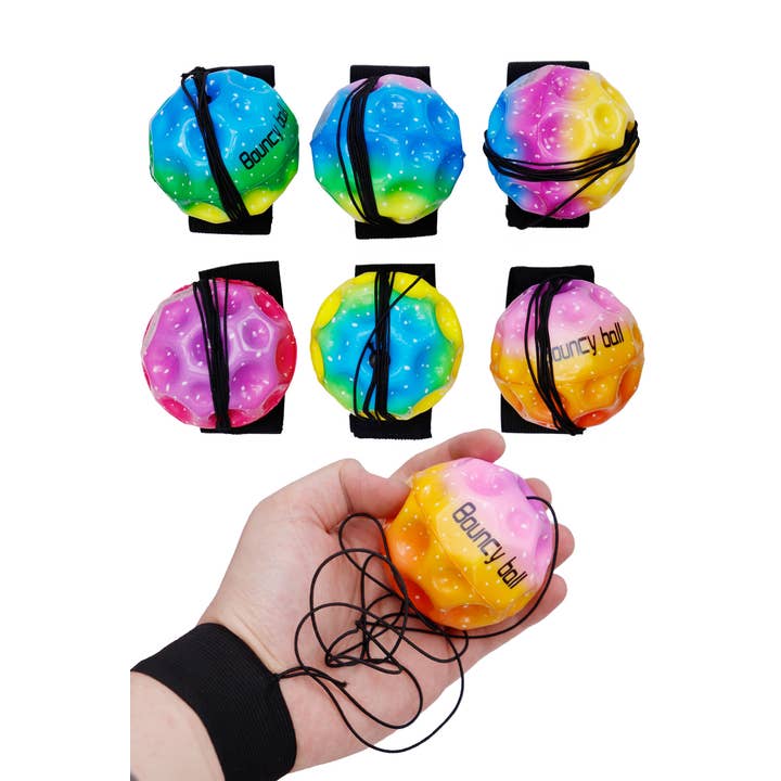 Cap Zone - Wholesale Sports Ball - Kids - Rainbow Meteorite Bouncy Return Gravity Ball