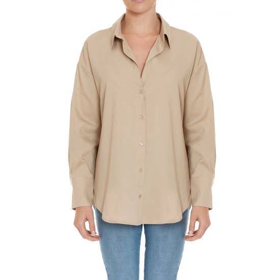 Pinkbloom – Engroshandel Skjorte - Dame – LANGÆRMET SKJORTE I POPLIN MED KNAP OG KRAVE6