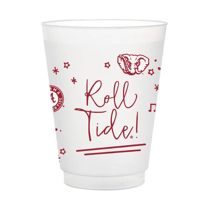 Alabama Frosted Flex Party Cups (8-Pack) for wholesale by Valiant Gifts Inc