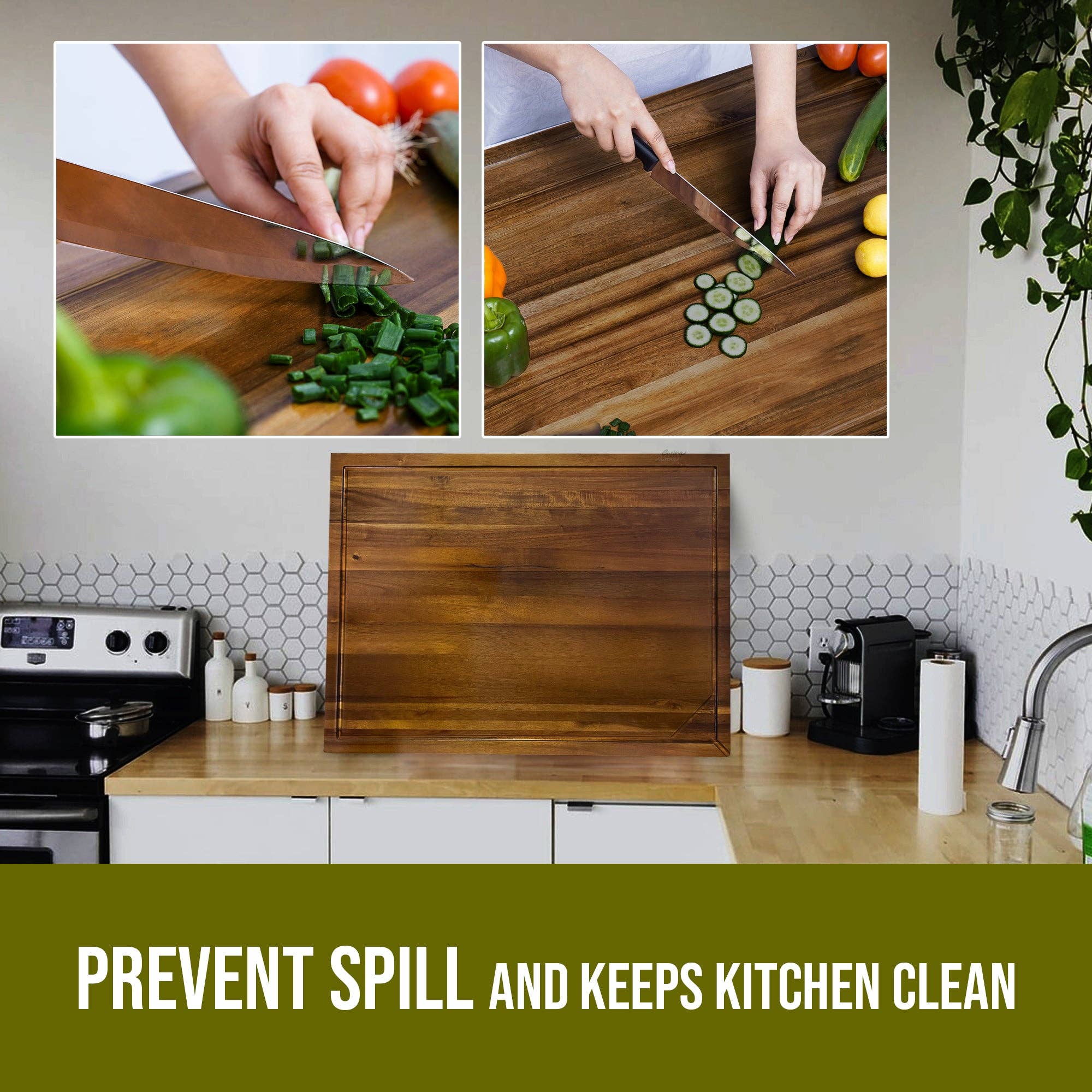 CUCINA GREEN - Vendita all'ingrosso Taglieri - Tappo per tagliatelle in legno di acacia da 30", coperchio, taglio e cucitura13