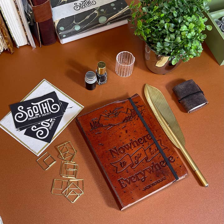Nowhere And Everywhere Leather Journal - 5x7 Lined for wholesale by Soothi | Containers Of Creativity